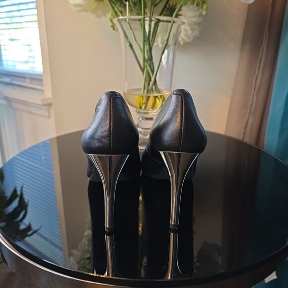 Michael Kors Women's Leather Black Studded Toe Show Stopper Stilettos - Picture 5 of 7